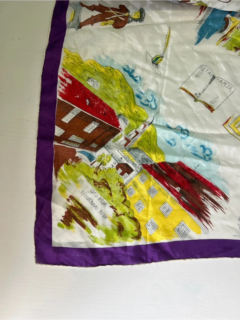 Heidelberg Germany Souvenir Scarf from Germany with Purple Border